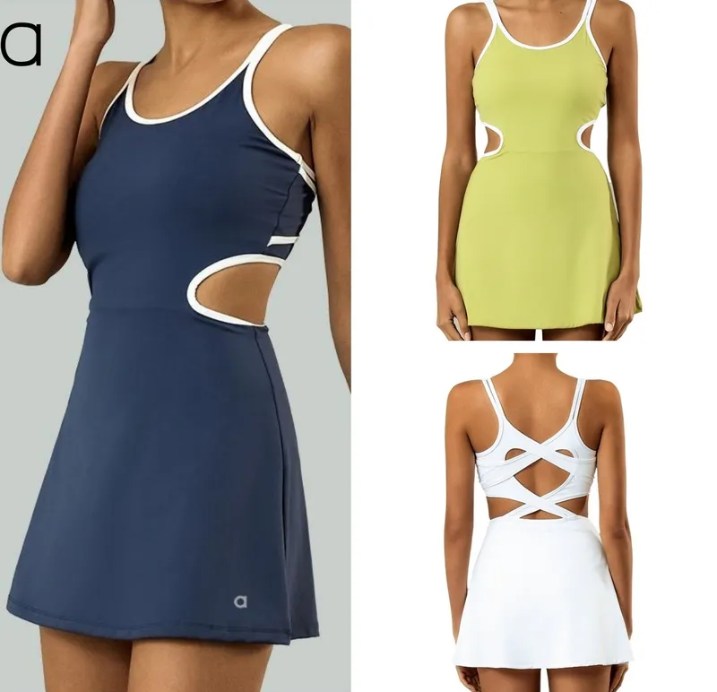A311 Sports Vestido de una pieza Mujeres con una almohadilla de cofre Vestido de tenis contra el deslizamiento seco rápido