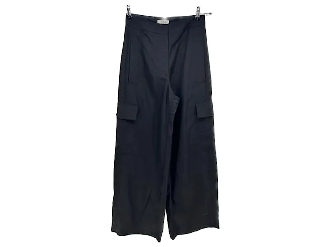COS Pantalones T.FR 36 Lino Negro 