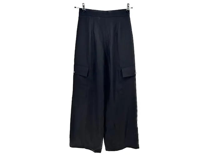 COS Pantalones T.FR 36 Lino Negro 