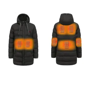 Men's Winter 7-Zone USB Smart Heating Long Cotton Jacket for Outdoor