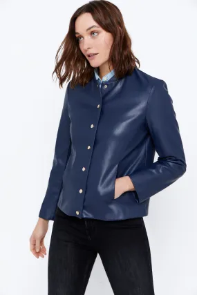 Quilted jacket with gold buttons