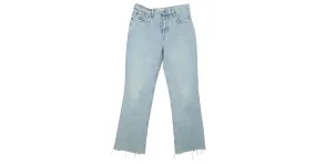 Vaqueros boyfriend recortados desgastados Re/Done en denim de algodón azul 